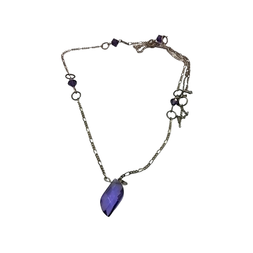 Purple Cut Pendent Necklace